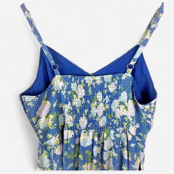 ModCloth Blue Floral Button Front Midi Dress Cottagecore L - Picture 4 of 4